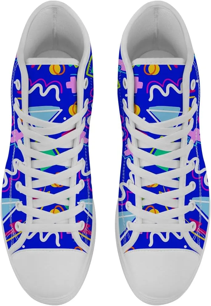 80s Shoes 90s High Top Canvas Sneakers Lace Up Casual Shoes Gifts for Men Women