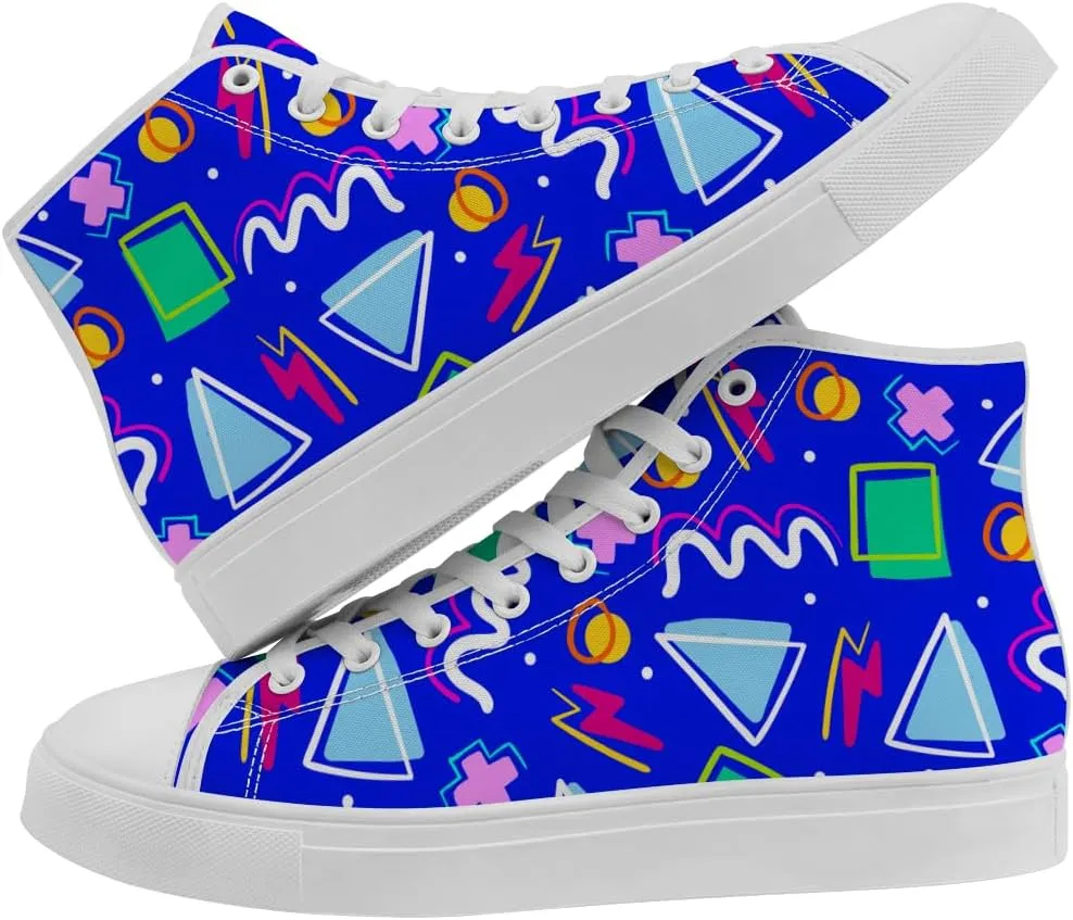 80s Shoes 90s High Top Canvas Sneakers Lace Up Casual Shoes Gifts for Men Women