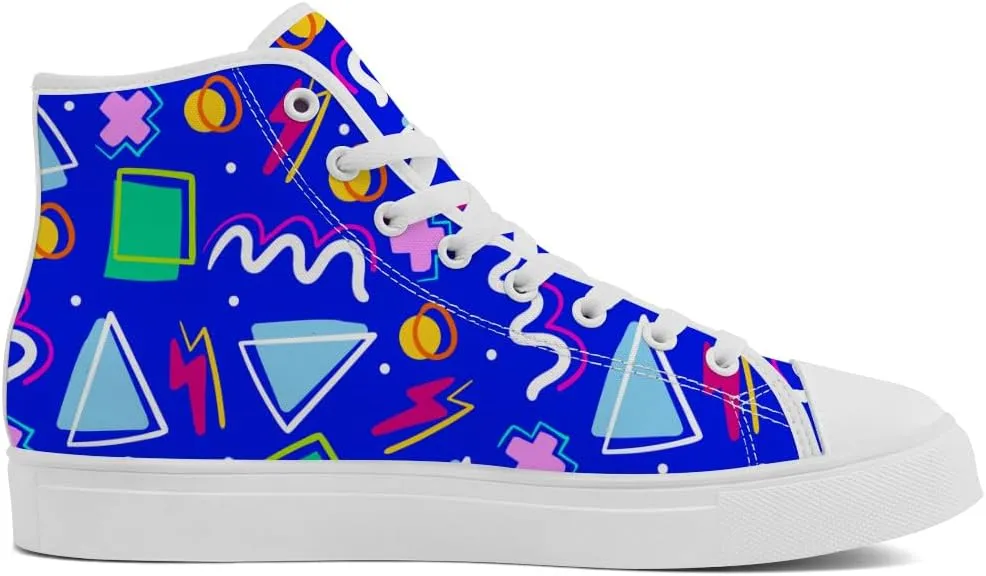 80s Shoes 90s High Top Canvas Sneakers Lace Up Casual Shoes Gifts for Men Women