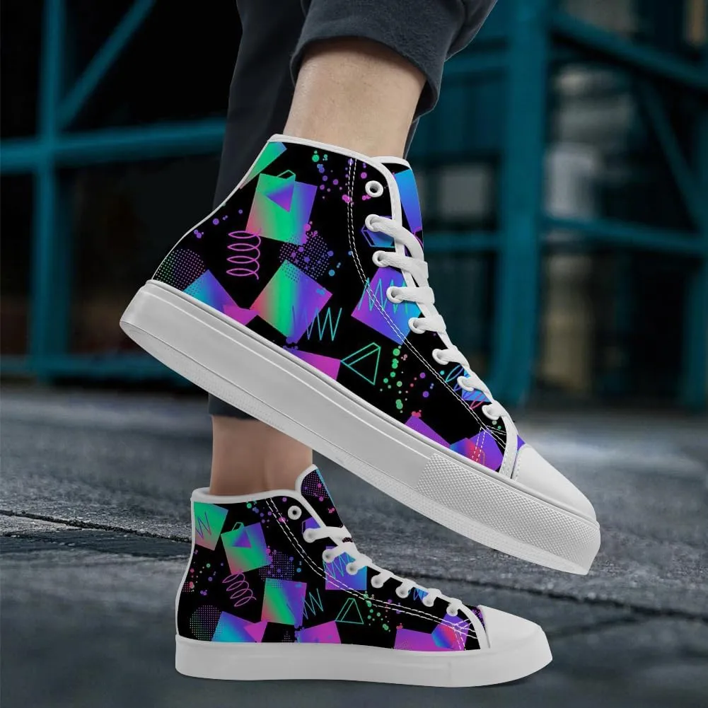 80s Shoes 90s High Top Canvas Sneakers Lace Up Casual Shoes Gifts for Men Women