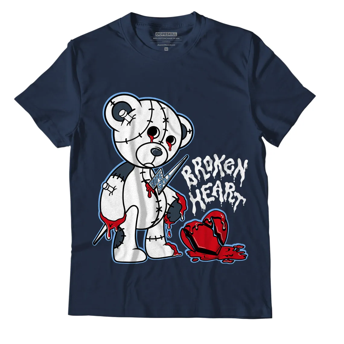 AJ 6 Midnight Navy DopeSkill T-shirt Broken Heart Graphic