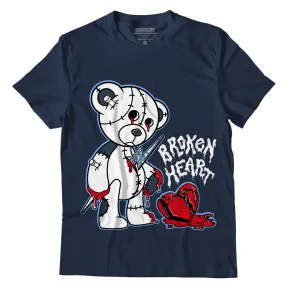 AJ 6 Midnight Navy DopeSkill T-shirt Broken Heart Graphic