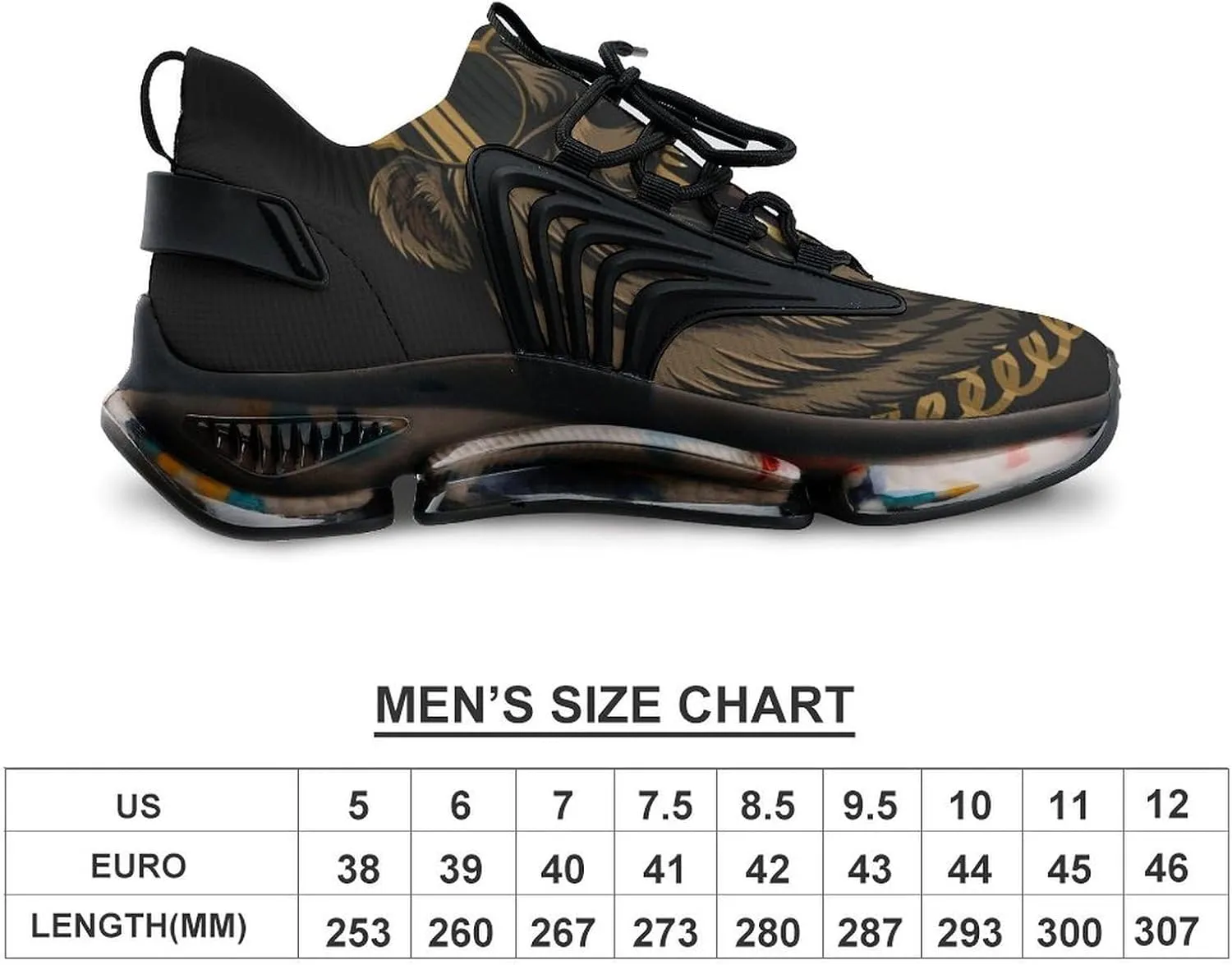 Angry Cool Bear Walking Shoes for Men Lightweight Tennis Fashion Elastic Sports Shoes Cushion Basketball Shoes
