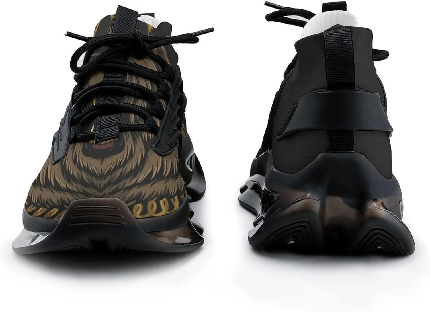 Angry Cool Bear Walking Shoes for Men Lightweight Tennis Fashion Elastic Sports Shoes Cushion Basketball Shoes