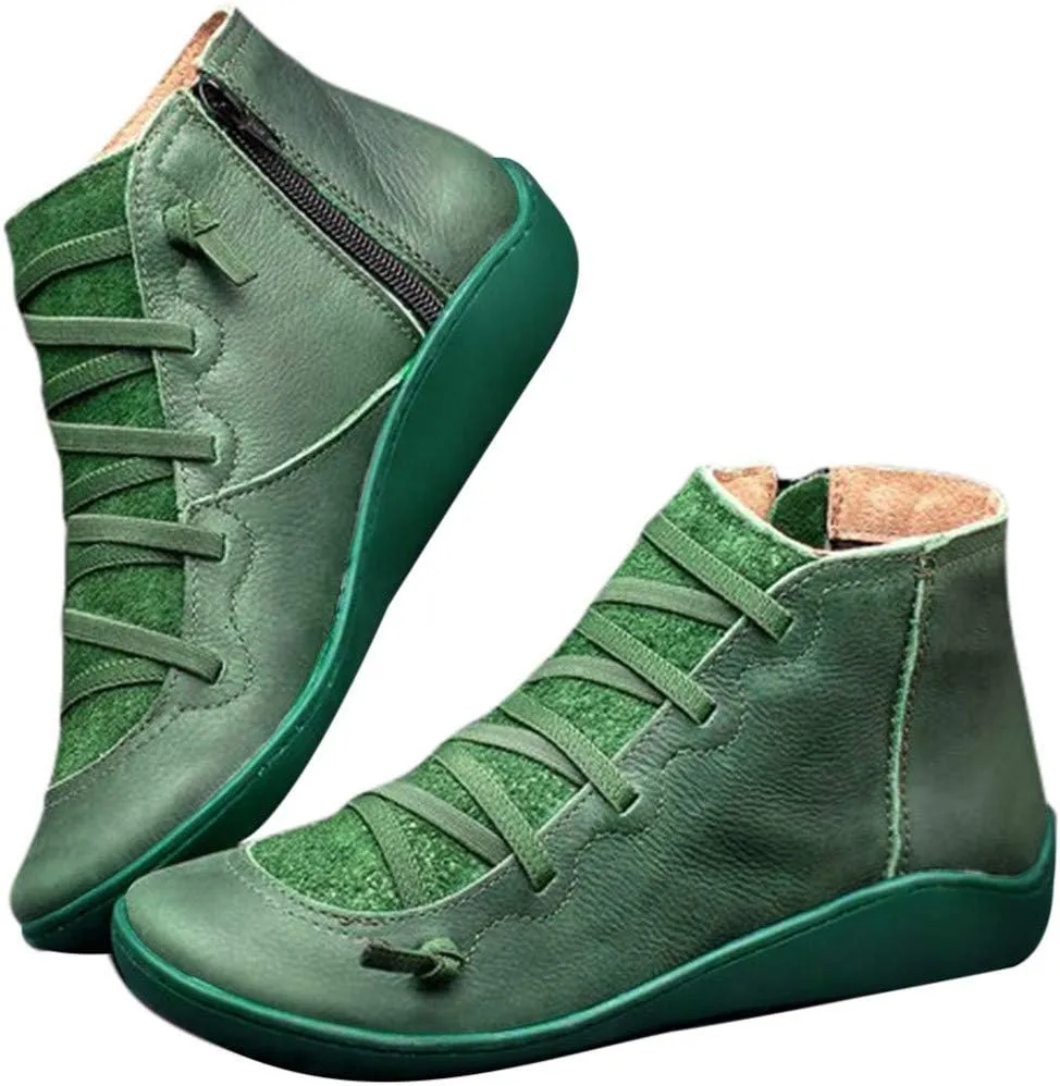Ankle Boots for Women Wide Ankle Booties for Women Dress Ankle Boots for Women Womens Bootie with Heel Comfy Soft Cover Heel Square Toe Slip On Side Zipper