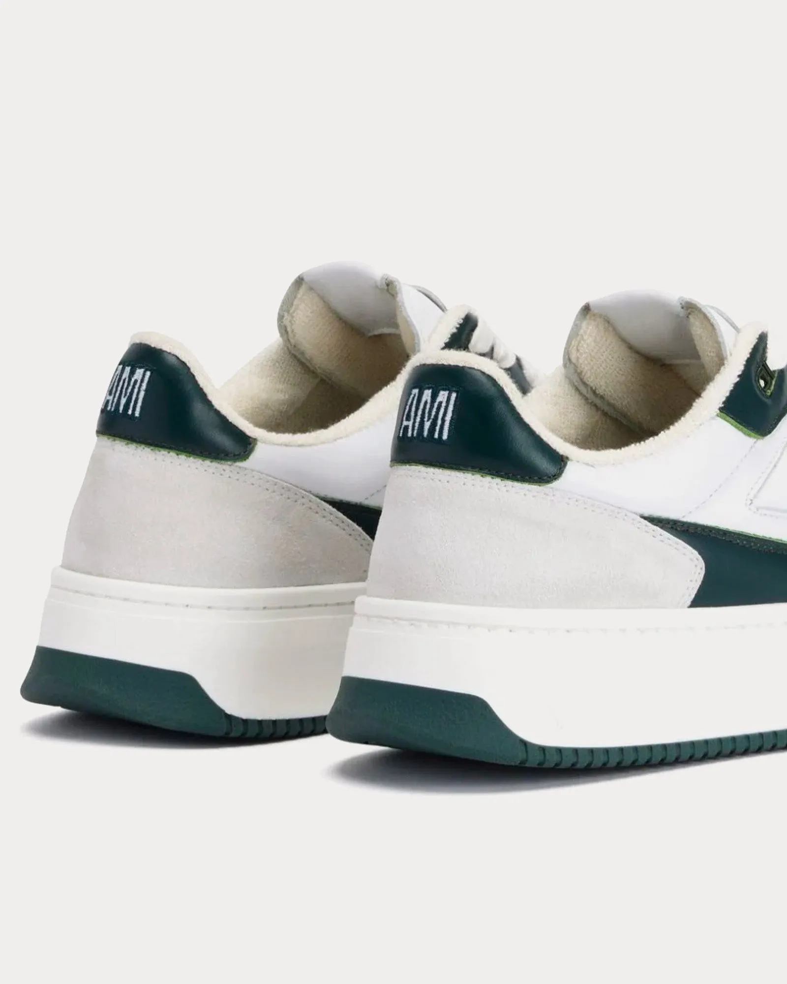 Arcade Leather Bottle Green / White Low Top Sneakers