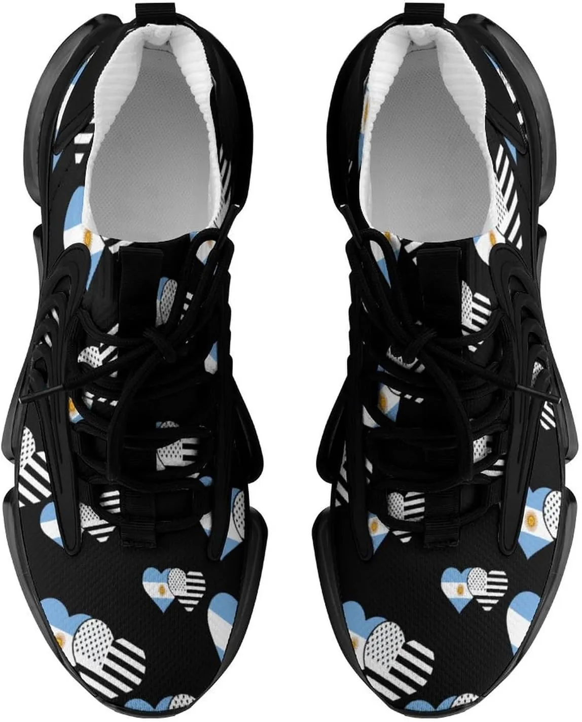 Argentina Flag and USA Flag Walking Shoes for Men Lightweight Tennis Fashion Elastic Sports Shoes Cushion Basketball Shoes