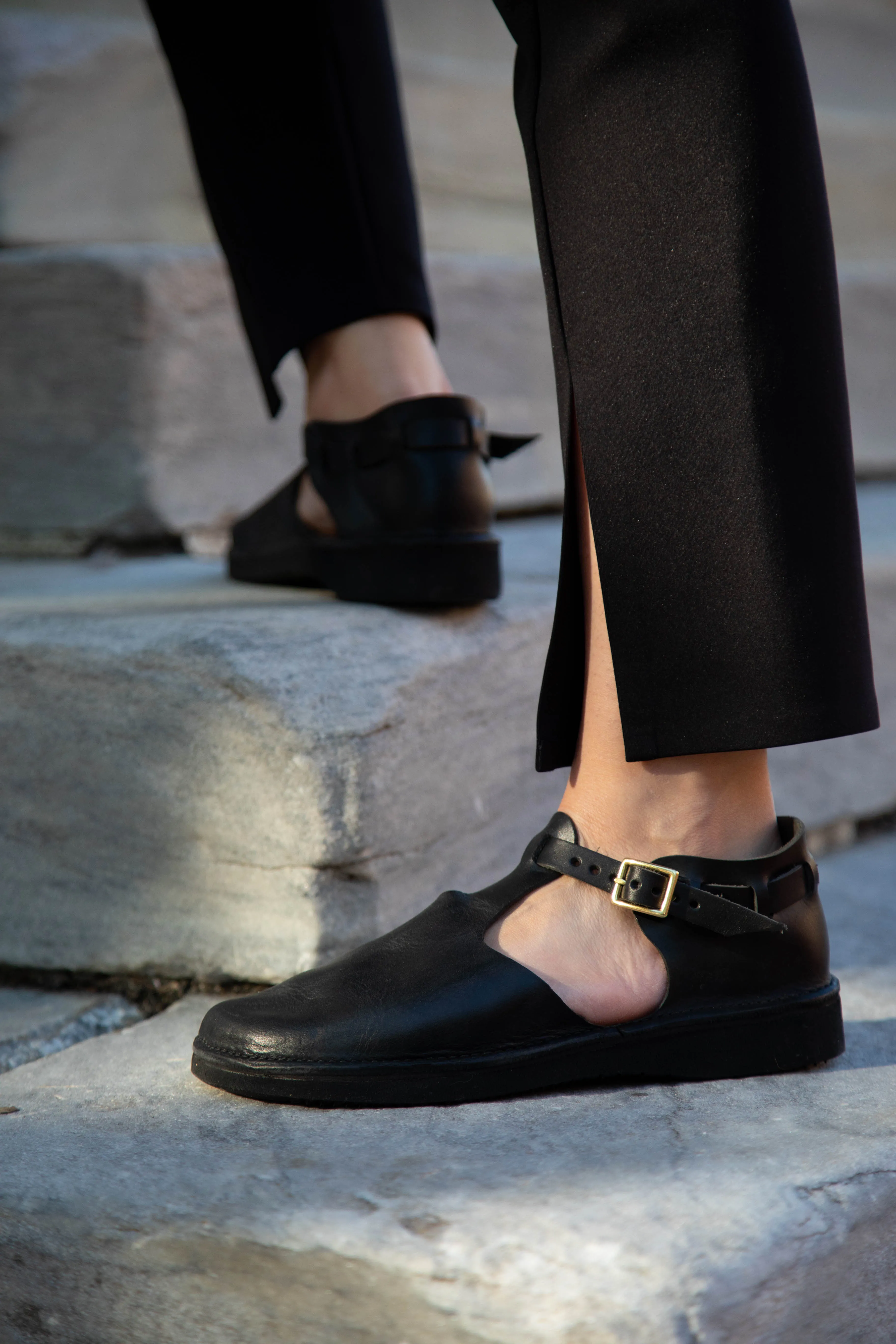 Aurora Shoes T-Strap in Black