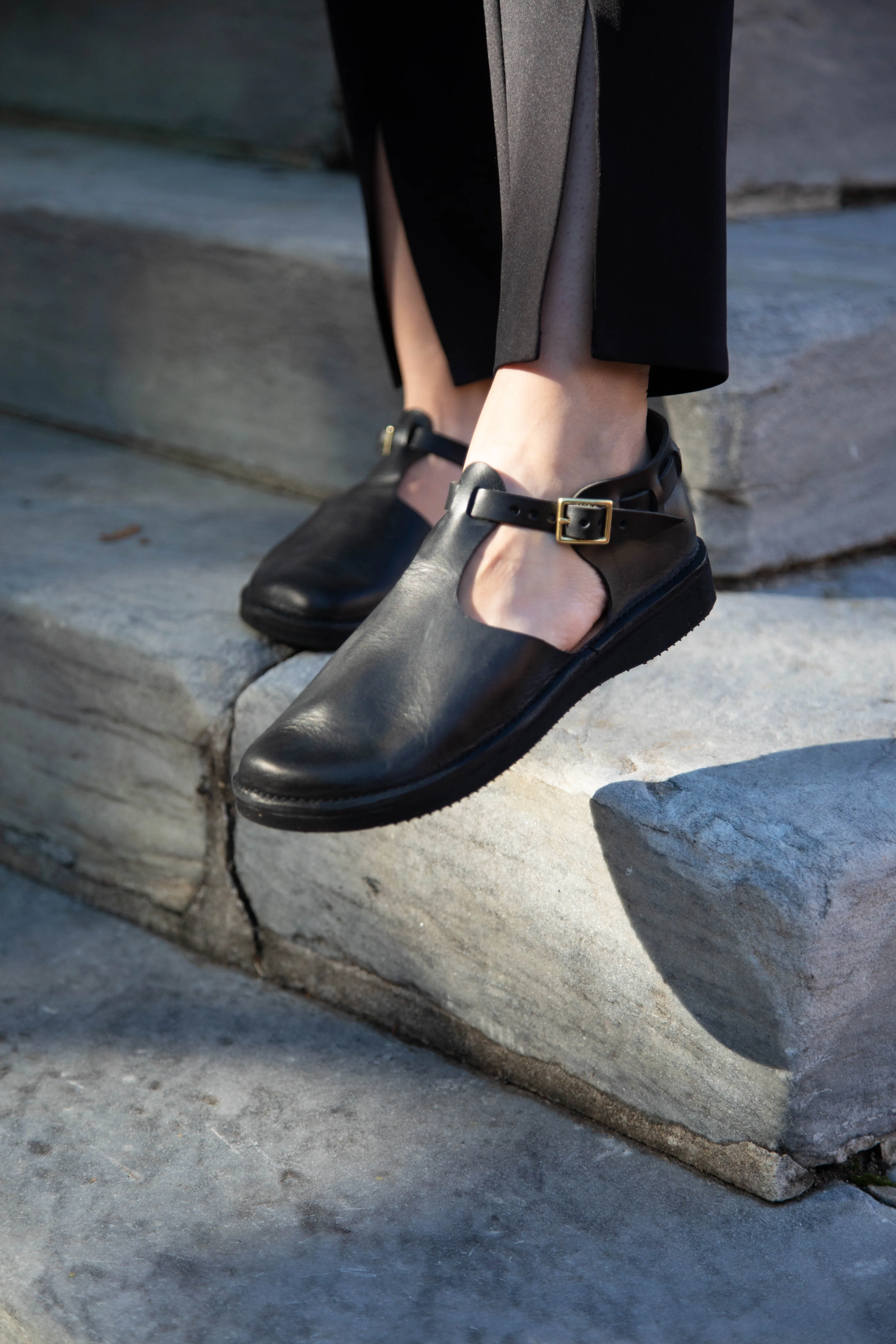 Aurora Shoes T-Strap in Black