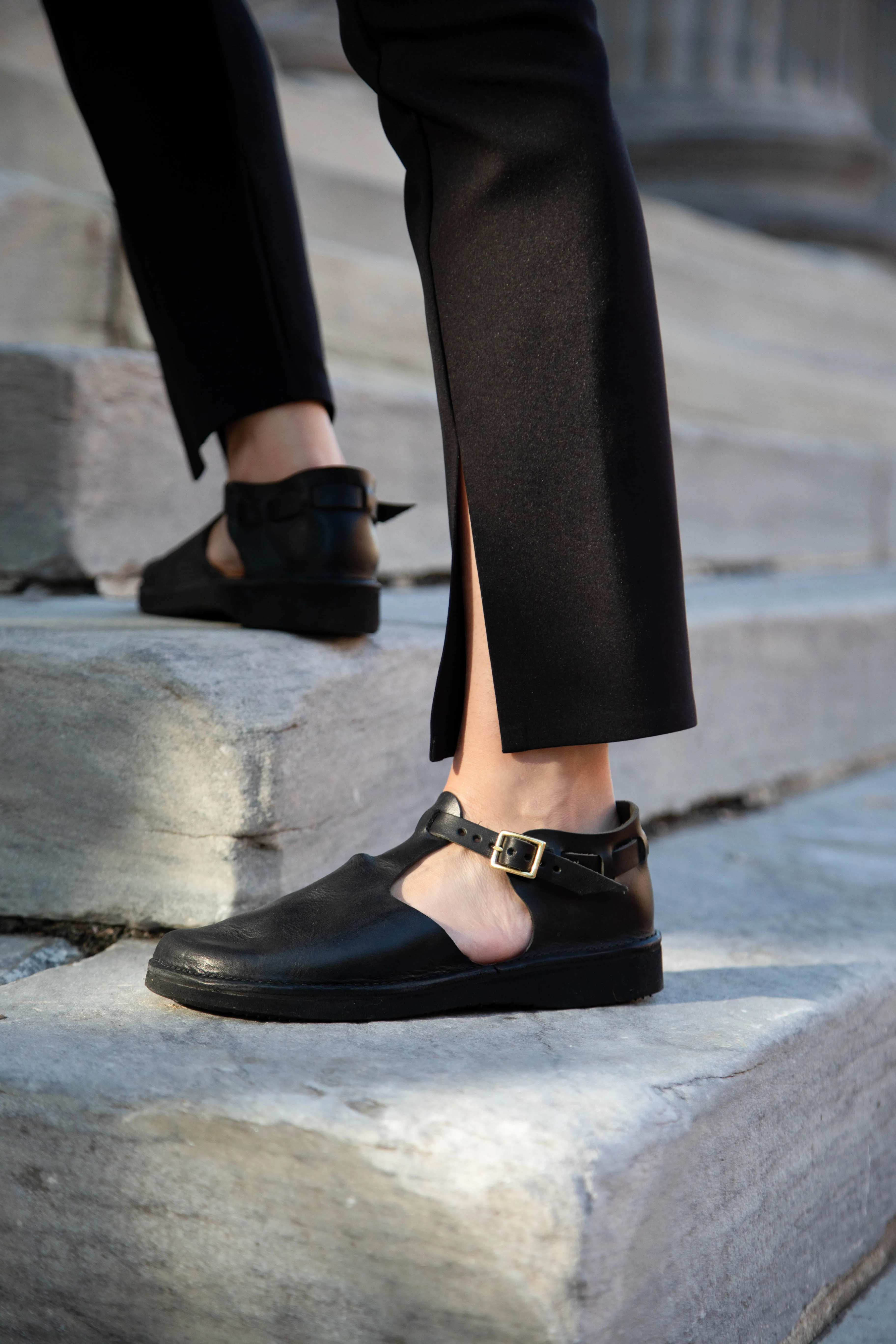 Aurora Shoes T-Strap in Black