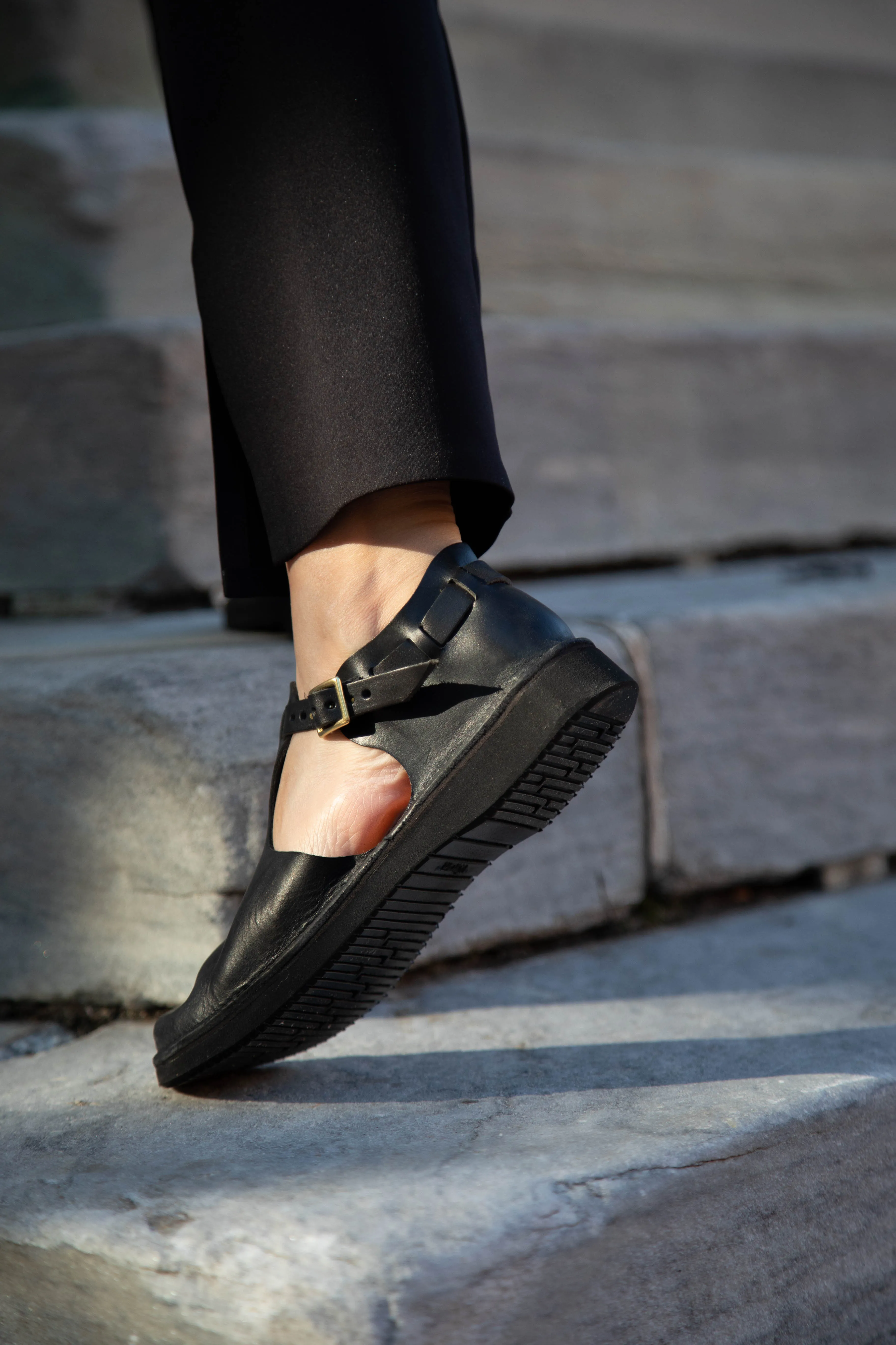 Aurora Shoes T-Strap in Black