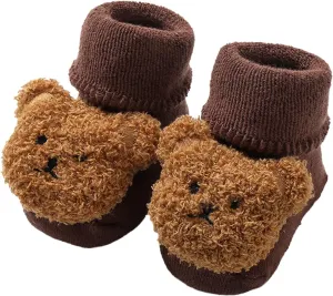 Baby Booties Newborn Infant Sock Shoes Hand Knitting Crochet Boy and Girl Cozy Shoes Cute Bear Winter Sock Shoes