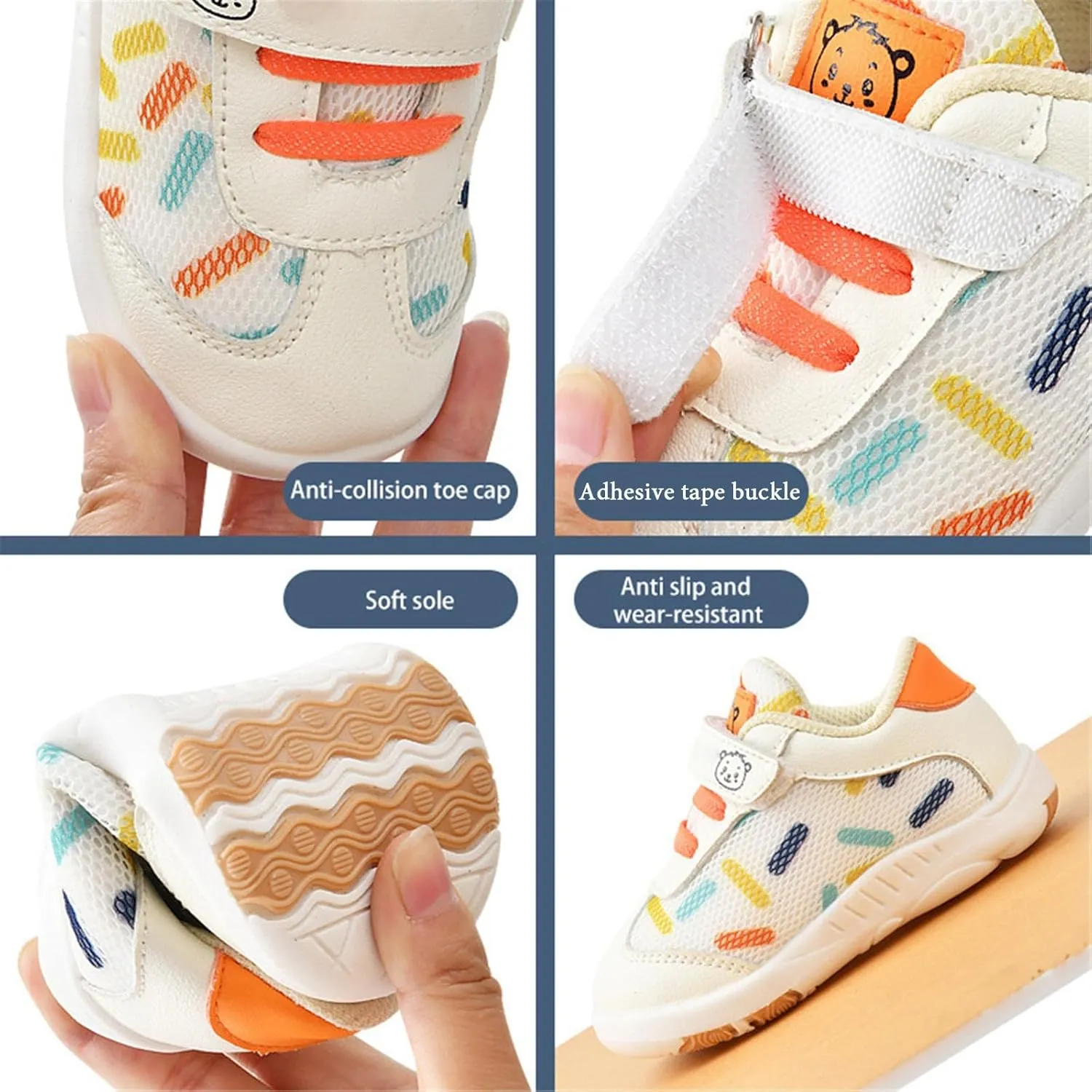Baby Boy Girl Shoes Breathable Mesh Walking Shoes Lightweight Non-Slip Sneakers Infant First Walkers Tennis Shoes