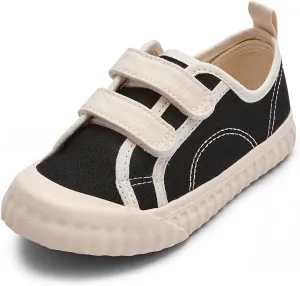 Balabala Toddler Sneakers for Boys and Girls Dual Hook and Loops Sneakers Slip On Canvas Shoes Soft and Durable