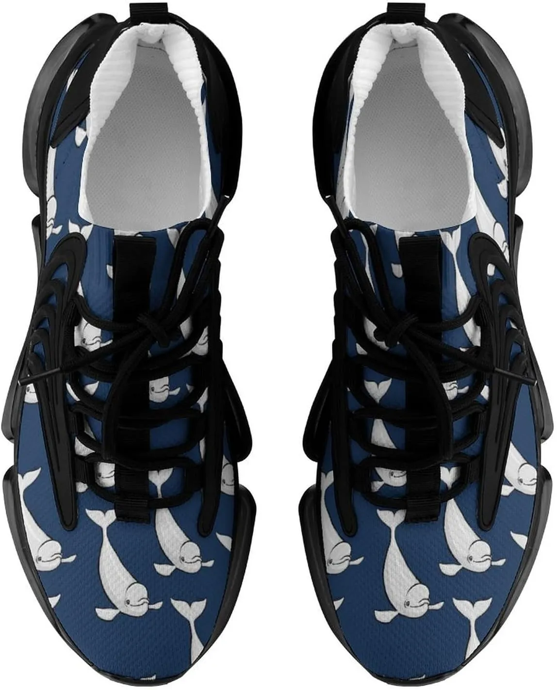 Beluga Whale Walking Shoes for Men Lightweight Tennis Fashion Elastic Sports Shoes Cushion Basketball Shoes