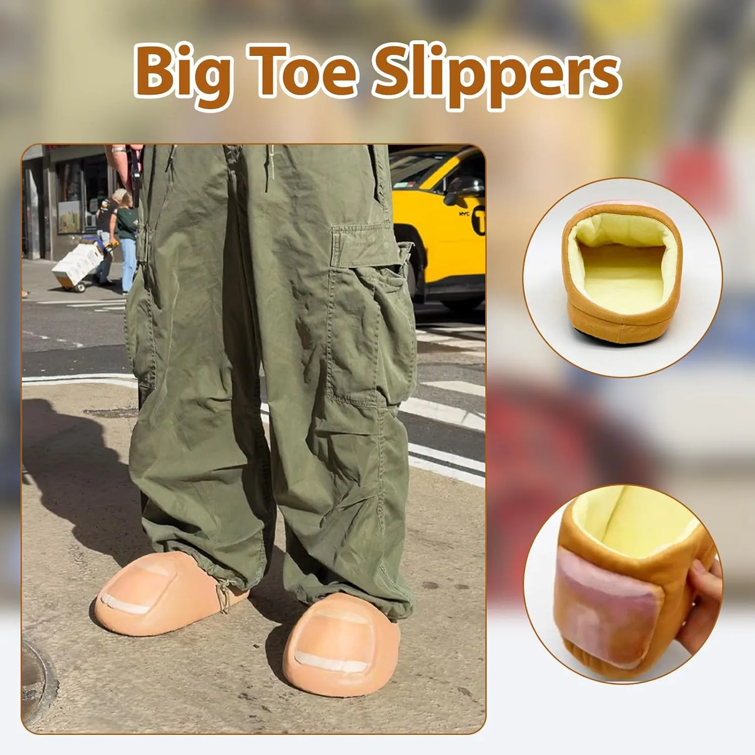 Big Toe Slippers Funny,Soft Thick Sole Big Toe Slides,Adult Humor Slippers,House Slippers for Men Women Funny,Non Slip Slides for Indoor/Outdoor House Slippers Indoor Slides,Weird Gifts