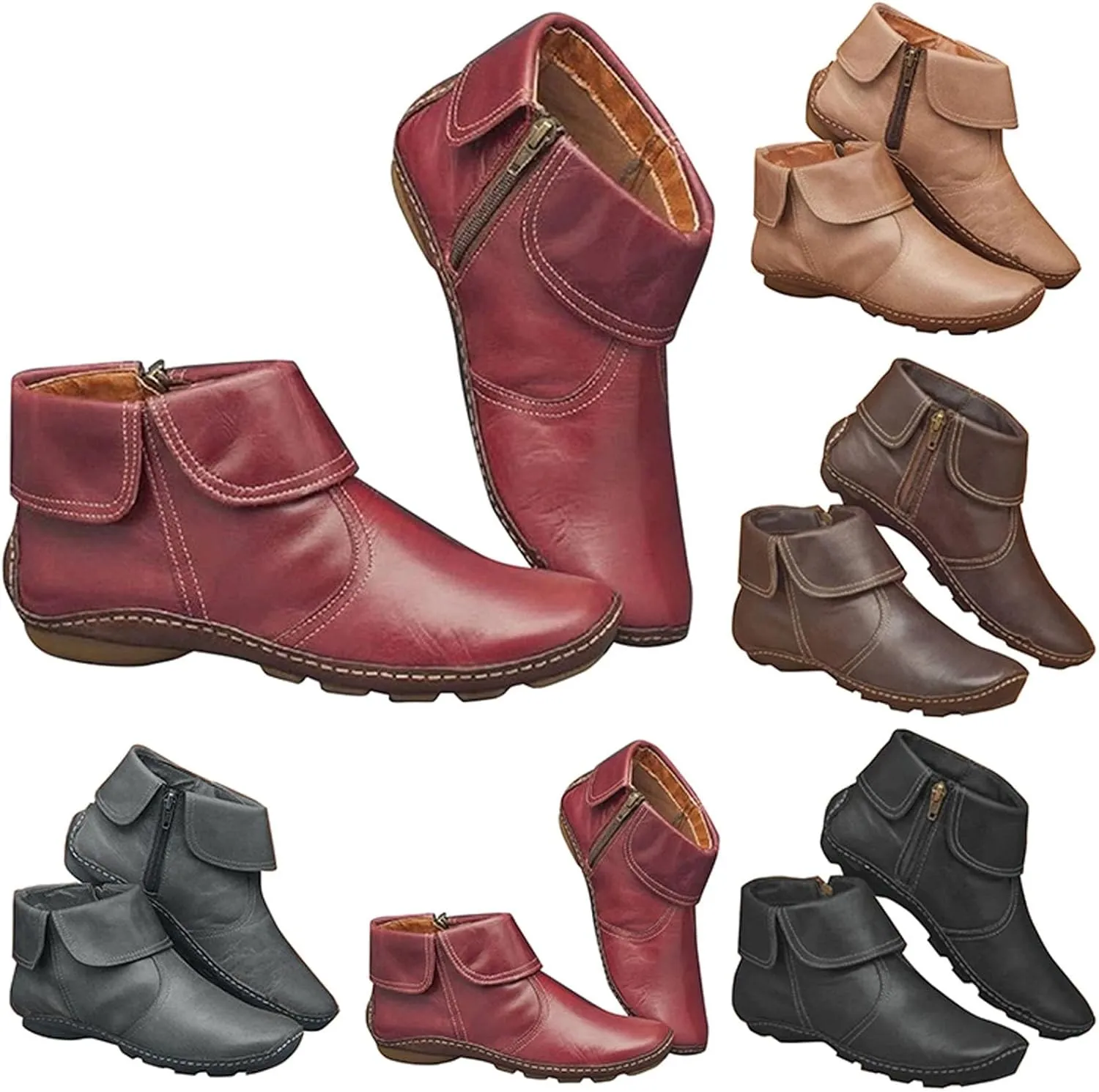 Black Cowboy Boots for Women Ankle Lace Up Boot for Women Ankle Booties Women Boots Ankle Dress Shoes for Women Solid Color Comfy Casual Square Toe Slip On Side Zipper