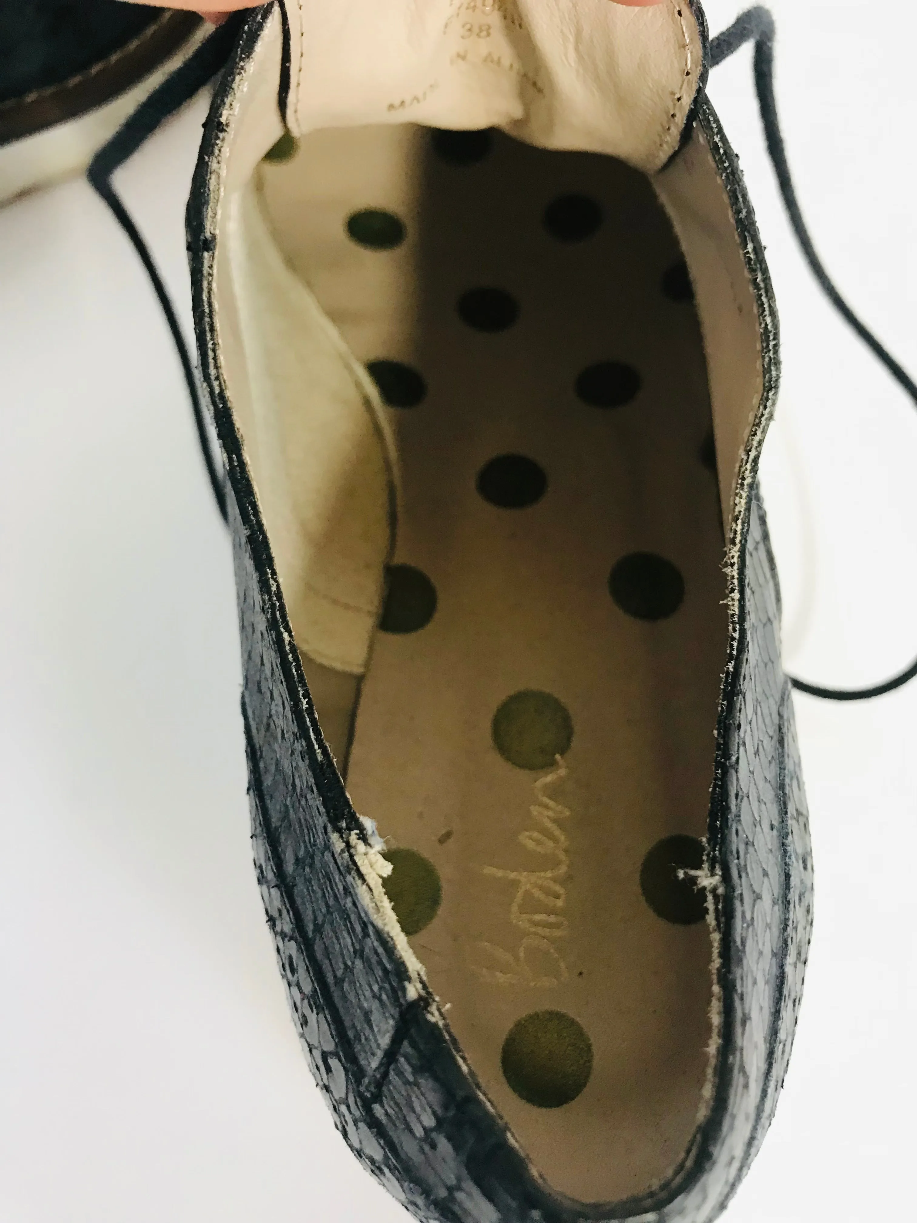 Boden Women's Snakeskin Platform Brogues Shoes | UK5 | Blue