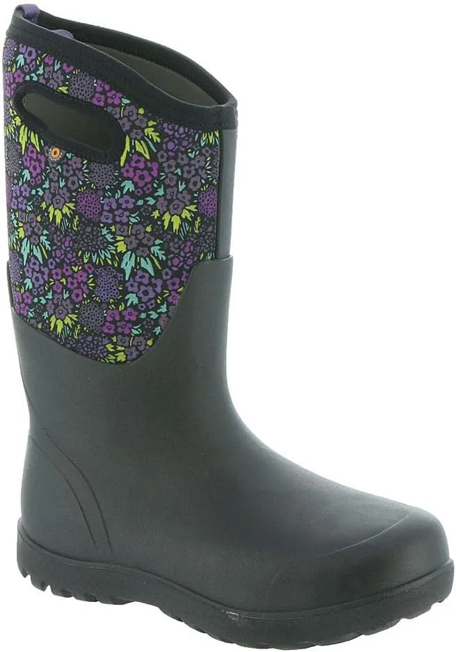 BOGS Women's Tall Nw Neo-Classic Mid Waterproof Rain Boot, Garden Print-Black Multi, 7 M