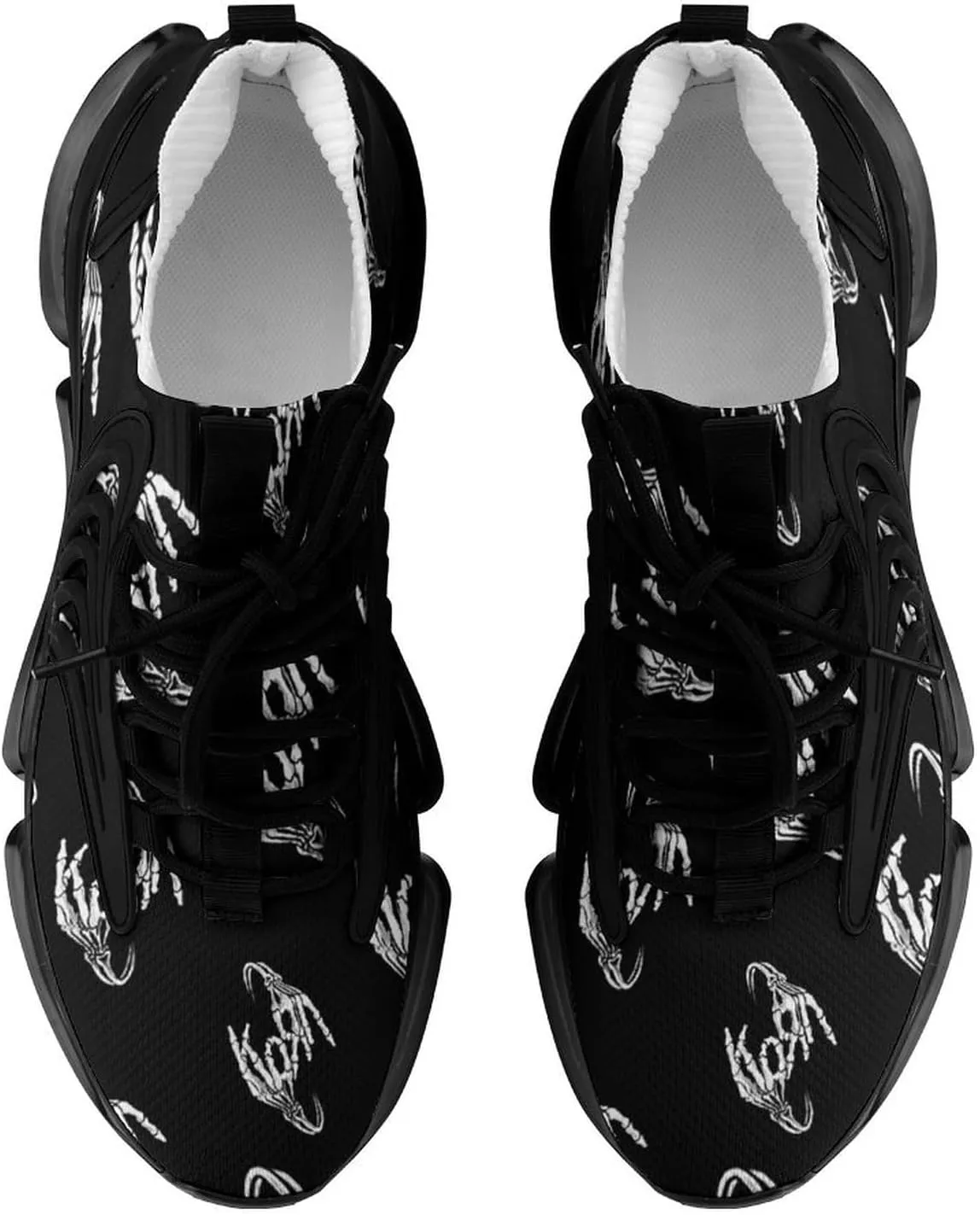 Bone Skeleton Hand Walking Shoes for Men Lightweight Tennis Fashion Elastic Sports Shoes Cushion Basketball Shoes