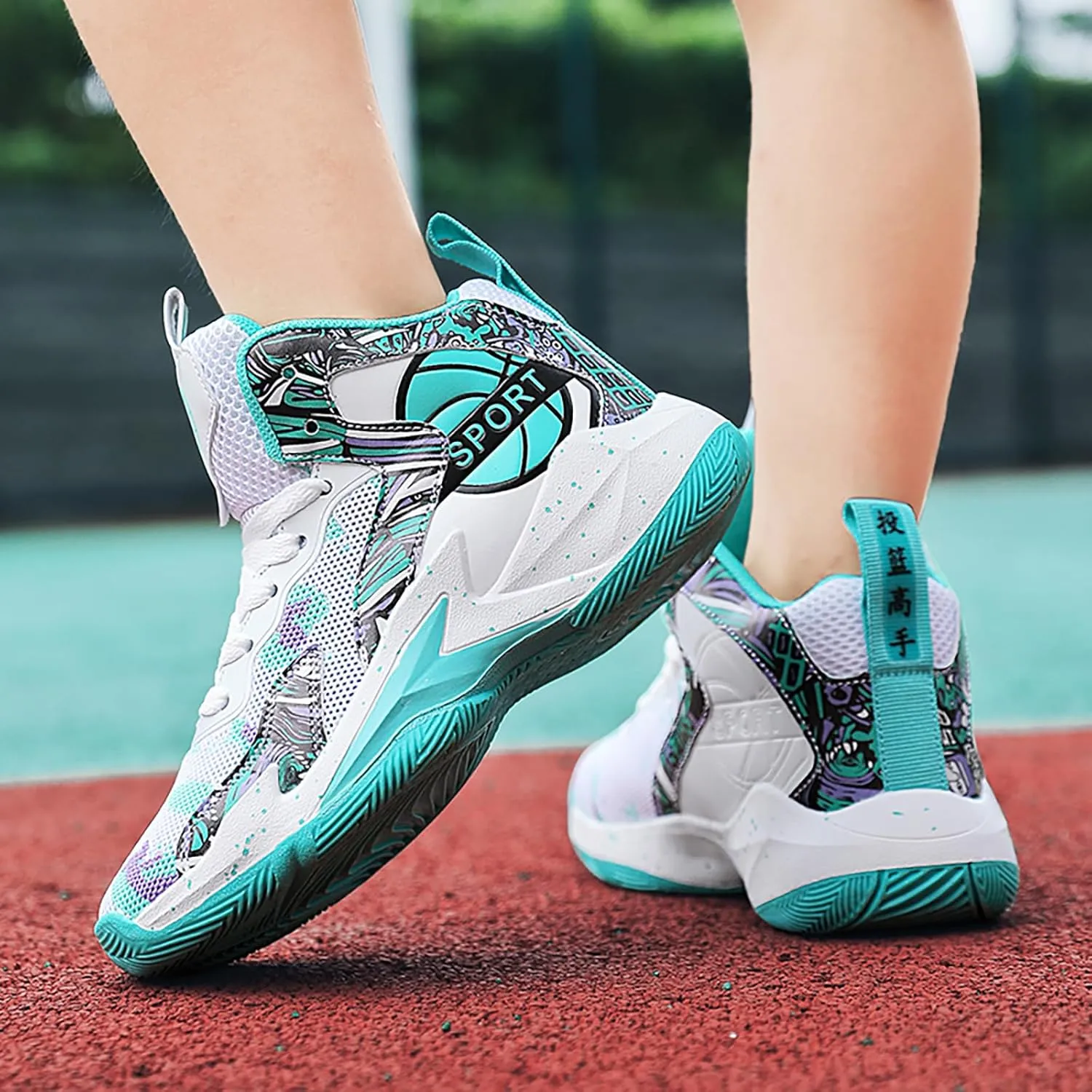 Boys Basketball Shoes Kids Basketball Sneakers Breathable Tennis Shoes for Boys Girls