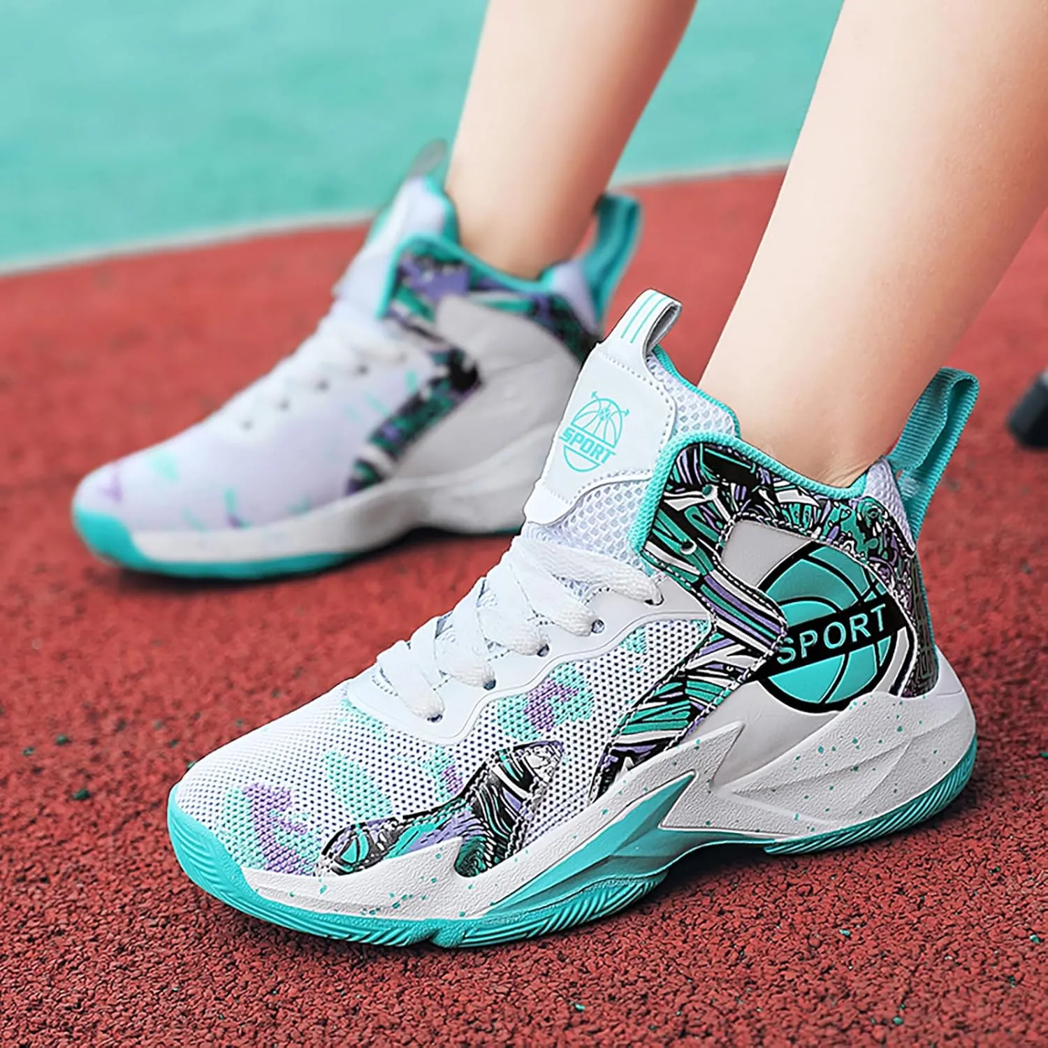 Boys Basketball Shoes Kids Basketball Sneakers Breathable Tennis Shoes for Boys Girls