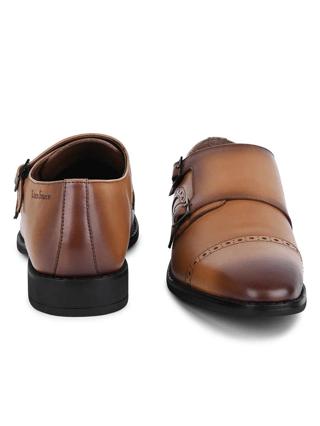 British Tan Egyptian Crust Leather Monk Shoes