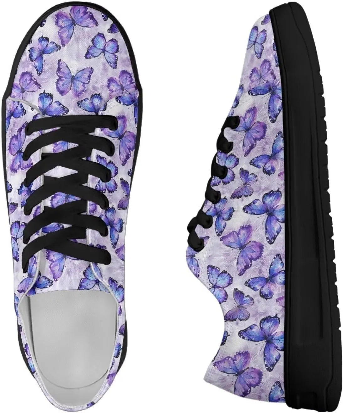 Canvas Sneakers for Women Low Top Lace Up Shoes Comfortable Canvas Tennis Shoes with Anti Skid EVA Sole Dressy Flats