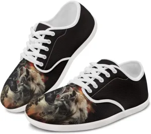 chaqlin Athletic Dress Shoes for Men Animal Print Low Top Sneaker Fashion Classic Lace Up Tennis Breathable Shoe