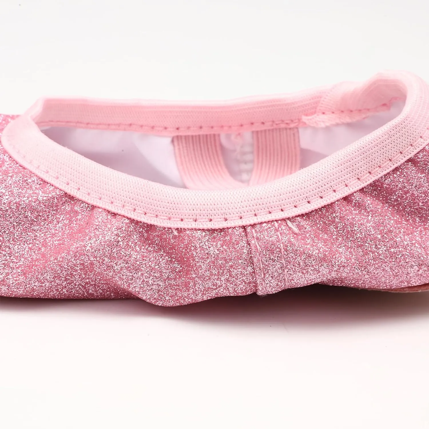 Children's Glitter Ballet Slippers with Bow - Soft Sole Non-Slip for Recitals & Competitions