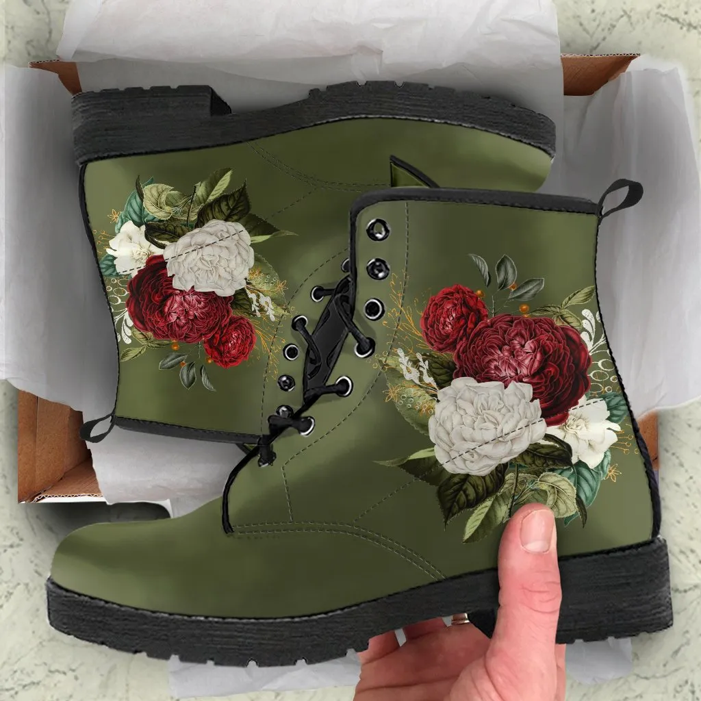 Combat Boots - Beautiful Flowers #34 | Custom Shoes, Women's Boots, Aesthetic Shoes, Boho Shoes, Vintage Style Shoes, Sorority Shoes