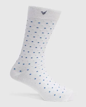 Cotton White Printed Socks - Vika