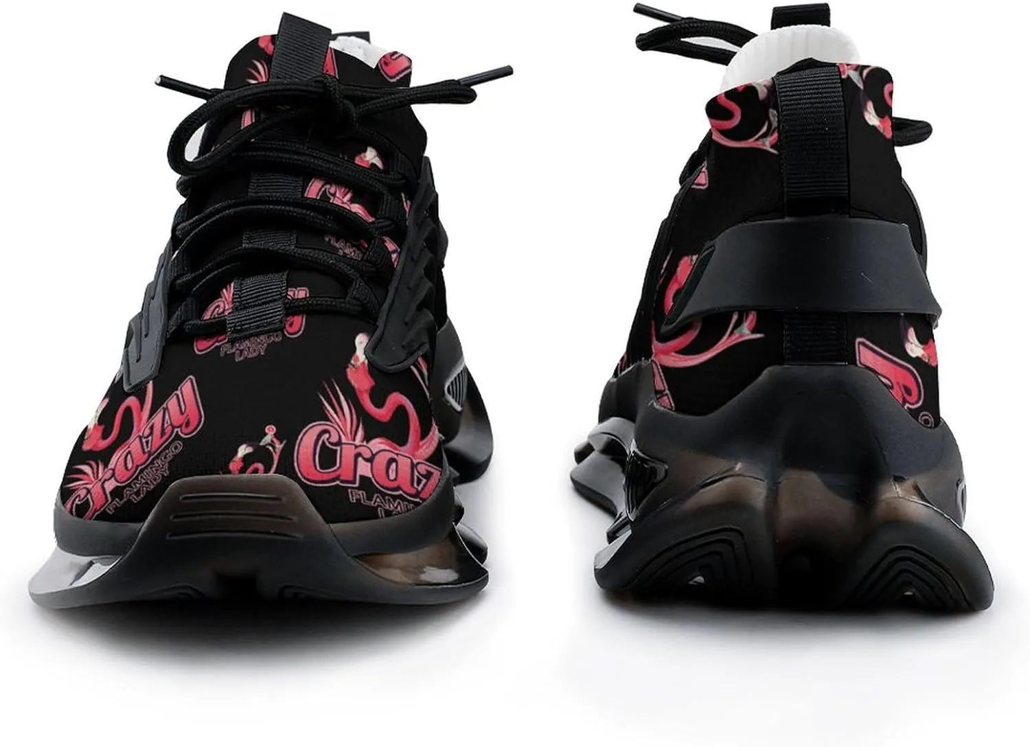 Crazy Flamingo Lady Walking Shoes for Men Lightweight Tennis Fashion Elastic Sports Shoes Cushion Basketball Shoes