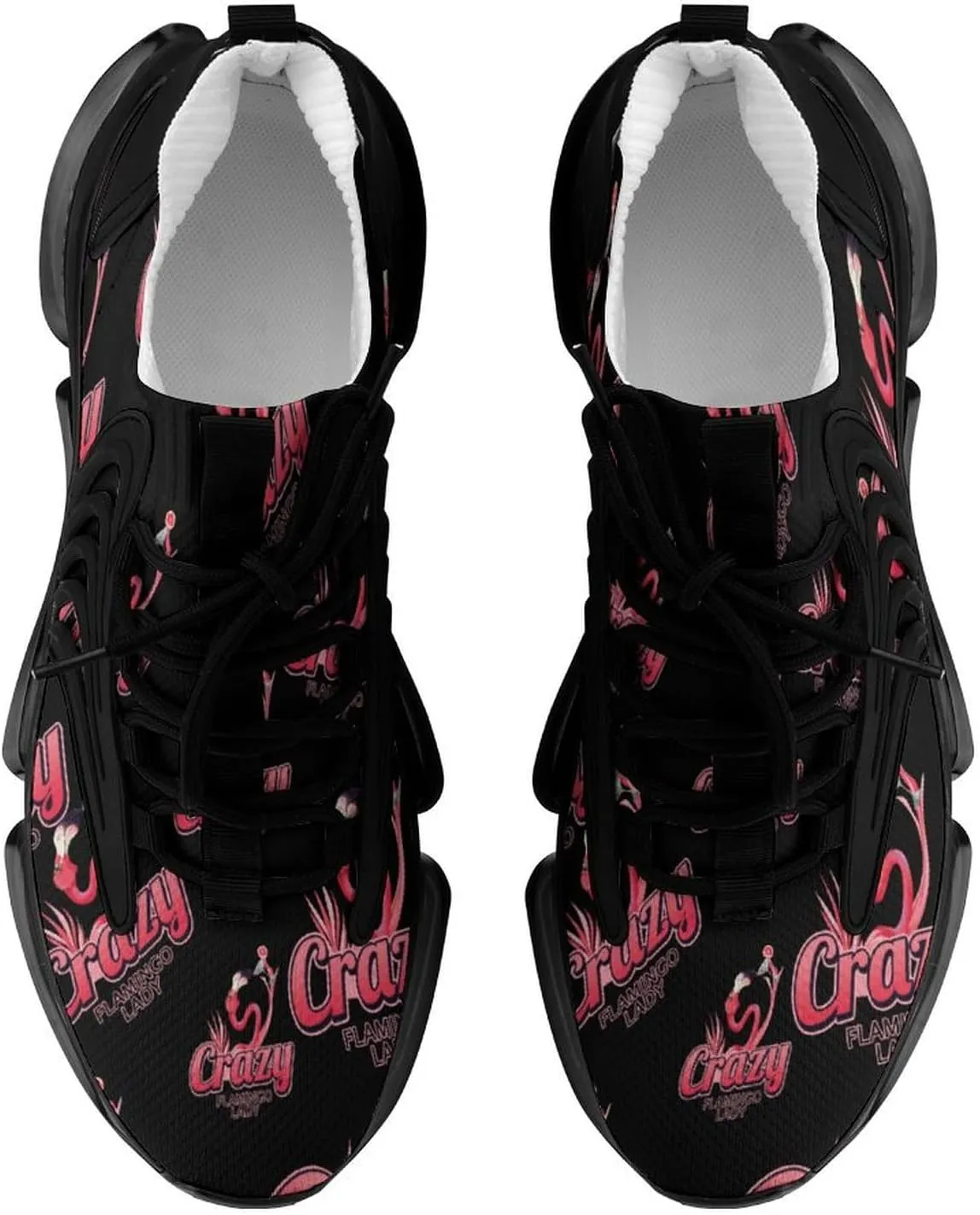 Crazy Flamingo Lady Walking Shoes for Men Lightweight Tennis Fashion Elastic Sports Shoes Cushion Basketball Shoes