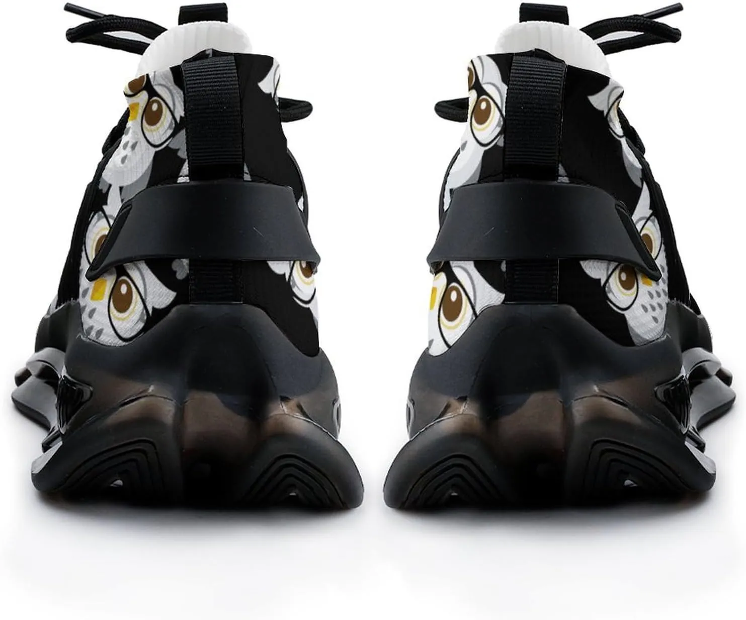 Cute Owl Walking Shoes for Men Lightweight Tennis Fashion Elastic Sports Shoes Cushion Basketball Shoes