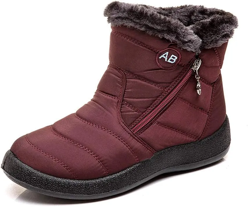 Cute Winter Boots for Women Fashion Winter Ankle Dress Boots for Women Waterproof Snow Womens Waterproof Boots Winter Womens Snow Shoes with Poles Botas Para Invierno Mujer