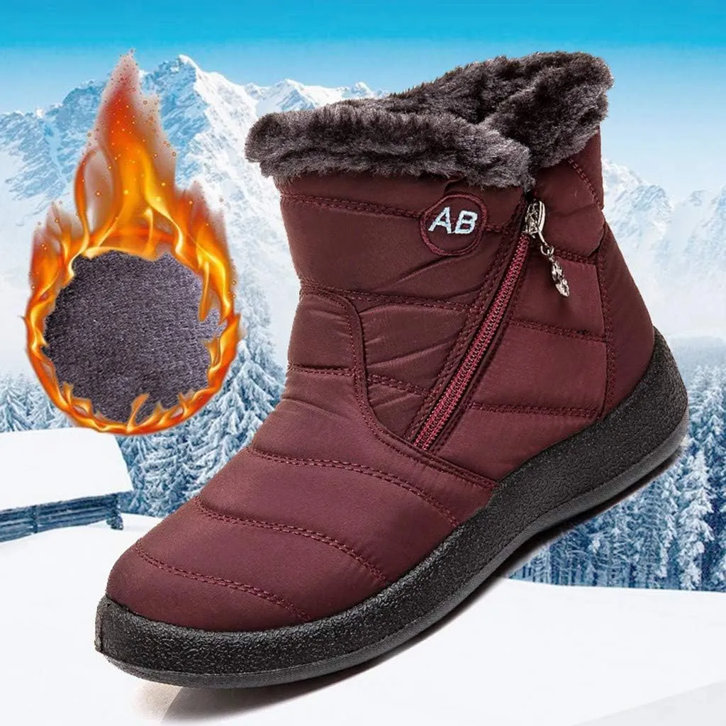 Cute Winter Boots for Women Fashion Winter Ankle Dress Boots for Women Waterproof Snow Womens Waterproof Boots Winter Womens Snow Shoes with Poles Botas Para Invierno Mujer