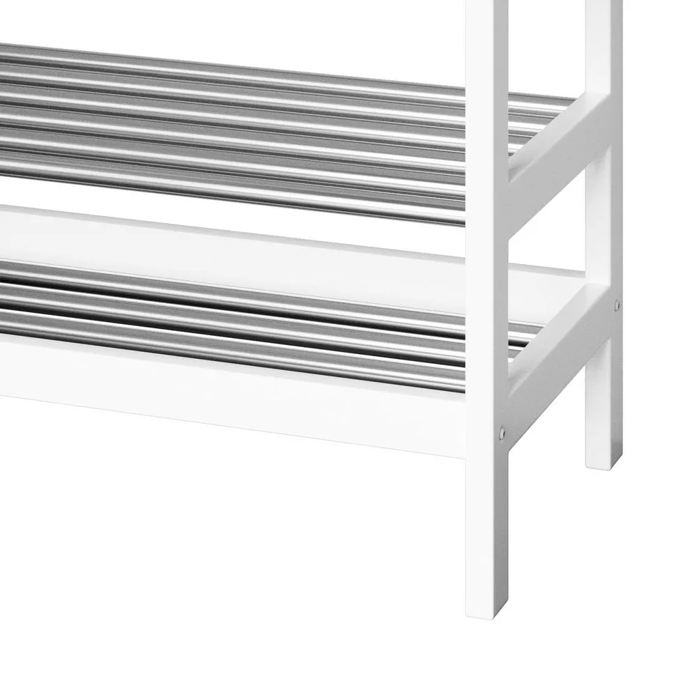 Danoz Furniture - Artiss Shoe Rack Cabinet Bamboo Bench 10 Paris White