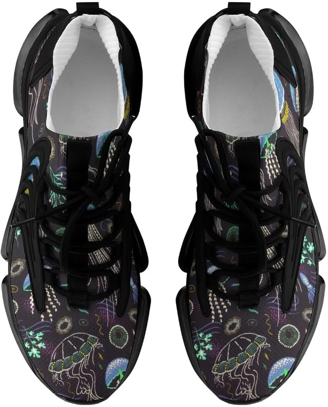 Deep Sea Jellyfish Walking Shoes for Men Lightweight Tennis Fashion Elastic Sports Shoes Cushion Basketball Shoes
