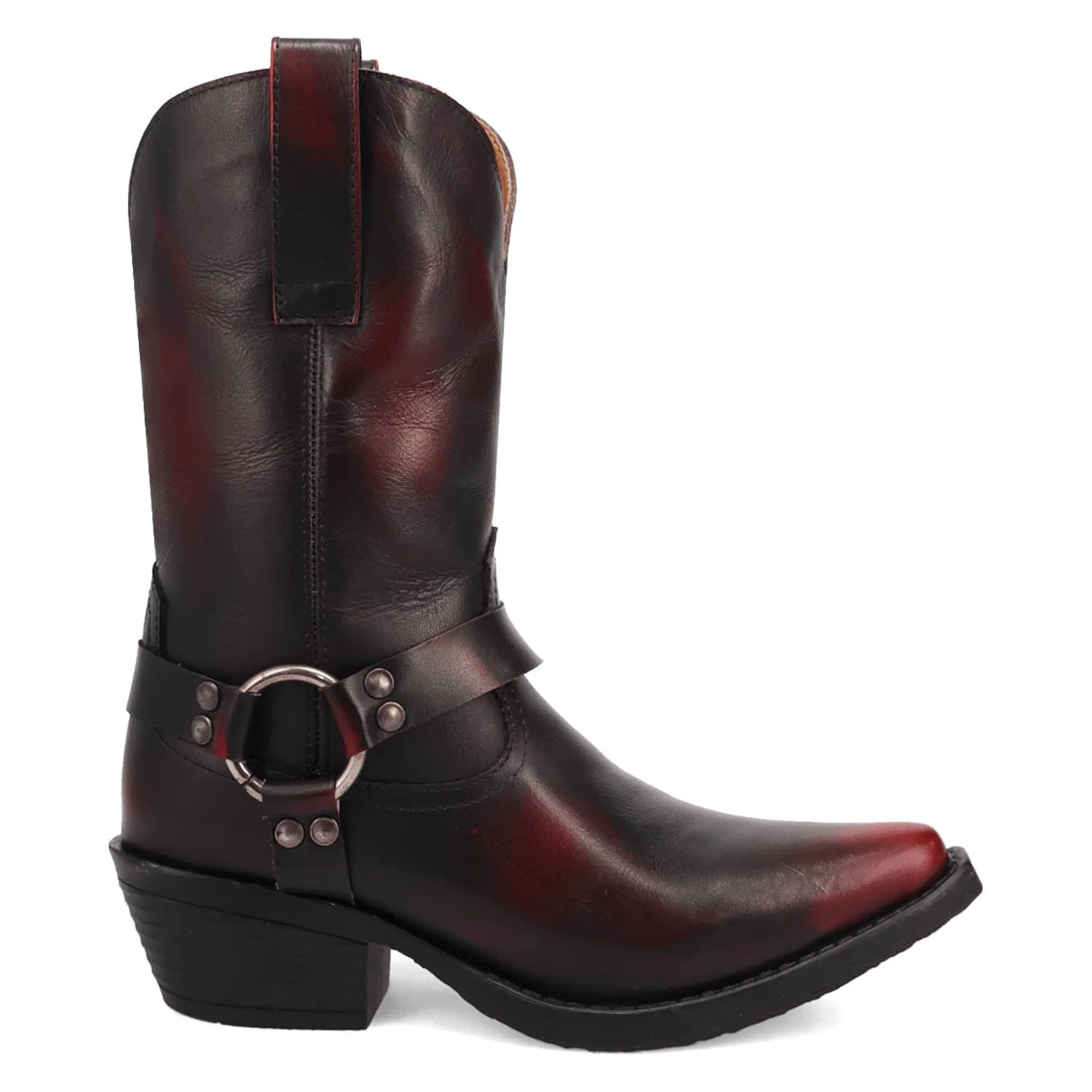Dingo Womens Ride A Way Wine Leather Harness Cowboy Boots