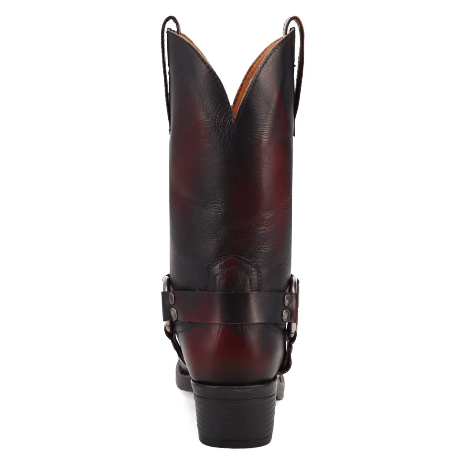 Dingo Womens Ride A Way Wine Leather Harness Cowboy Boots