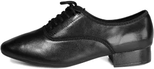DKZSYIM Mens Classic Lace-up Leather Dance Shoes Rubber Sole Latin Modern Dancing Shoes,Model WQL