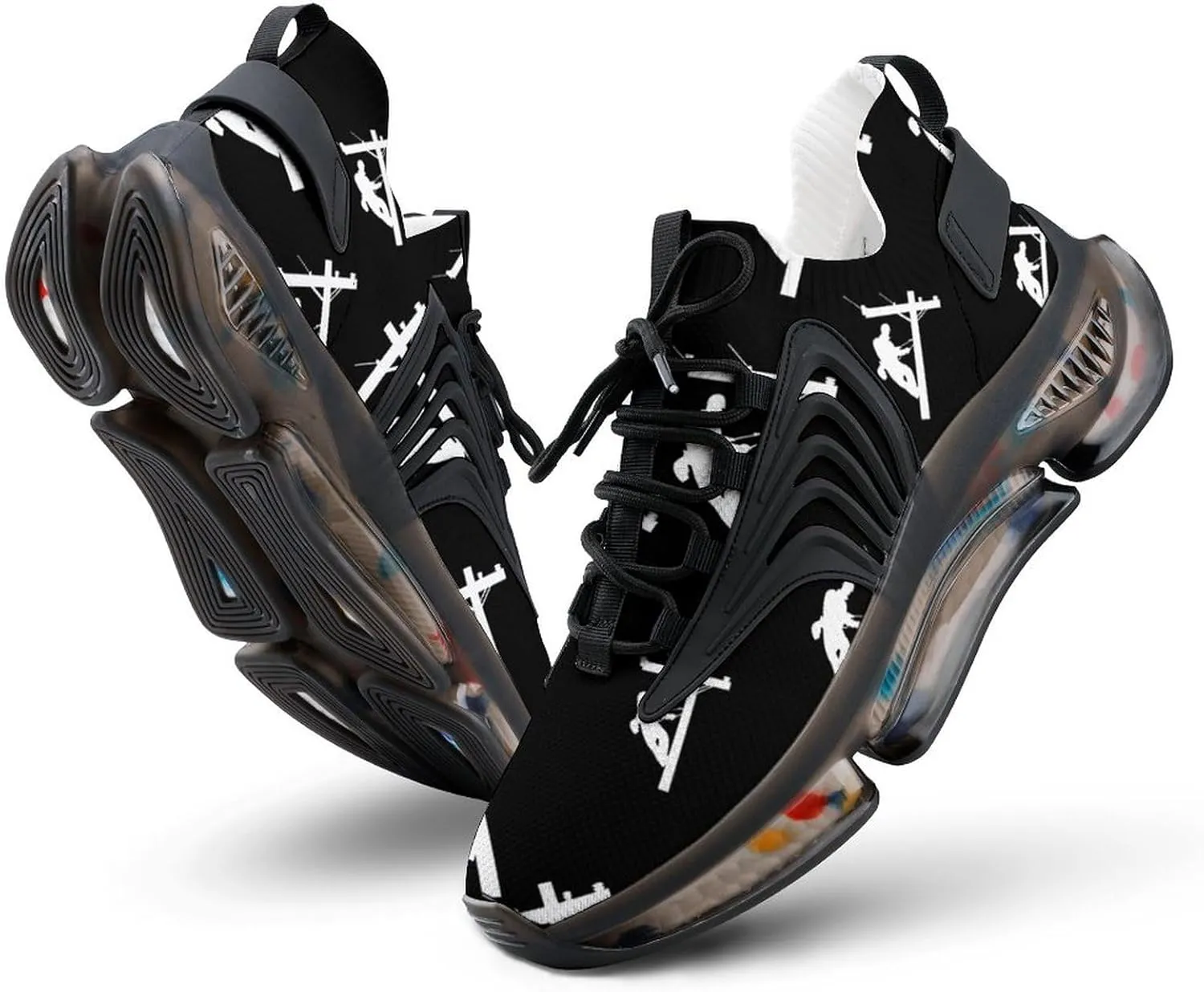 Electric Cable Lineman Walking Shoes for Men Lightweight Tennis Fashion Elastic Sports Shoes Cushion Basketball Shoes