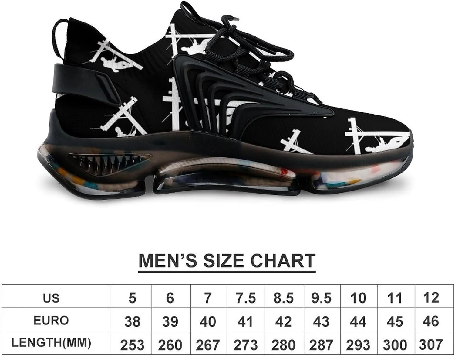Electric Cable Lineman Walking Shoes for Men Lightweight Tennis Fashion Elastic Sports Shoes Cushion Basketball Shoes