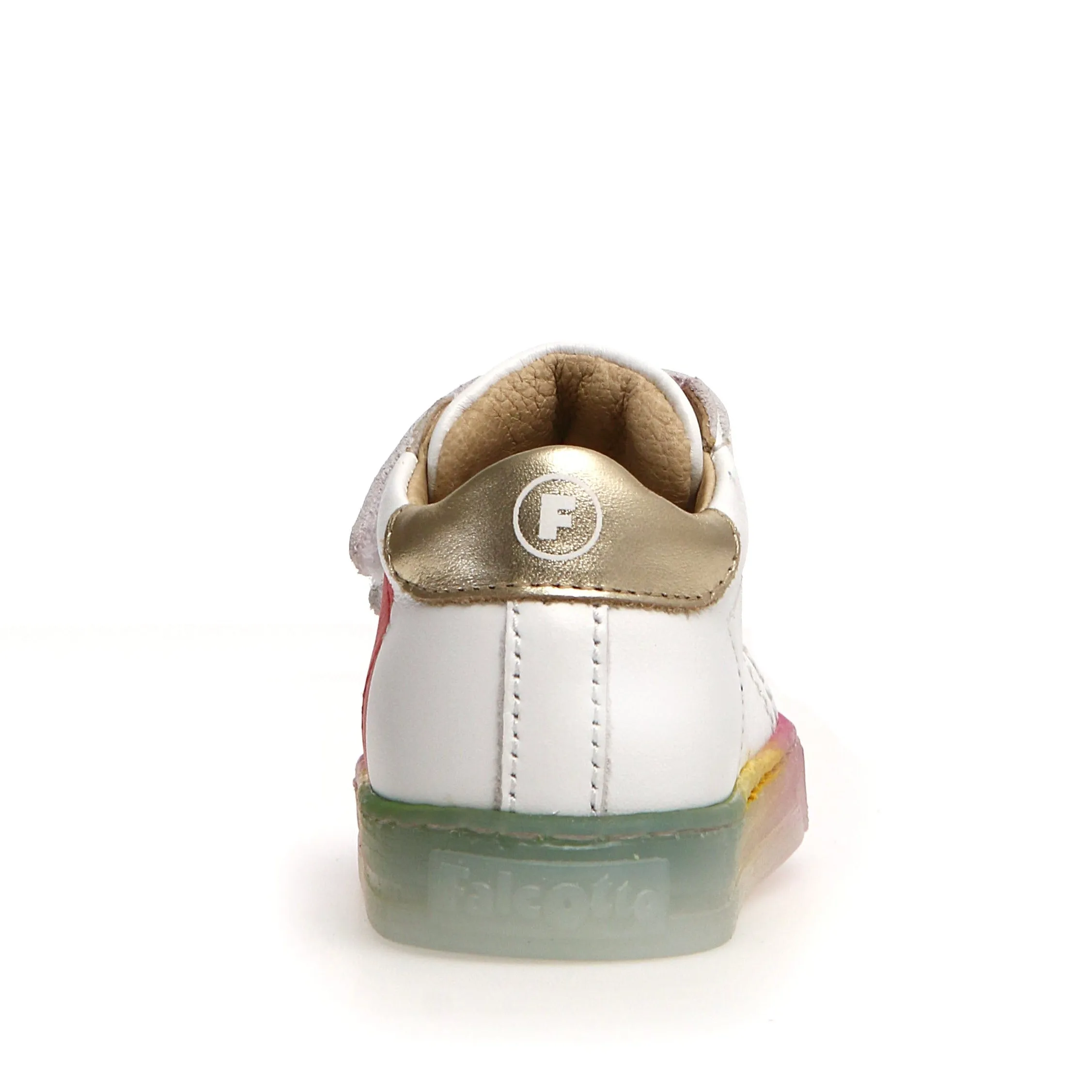 Falcotto Girl's Heart Sneakers, White/Lime
