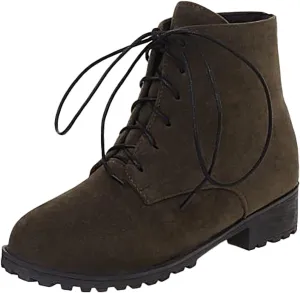 Fall Boots Women Ankle Comfortable Booties for Women Lace Up Ankle Boots Mens Casual Boot Casual Round Head Slip on Pointed Toe Leather Casual