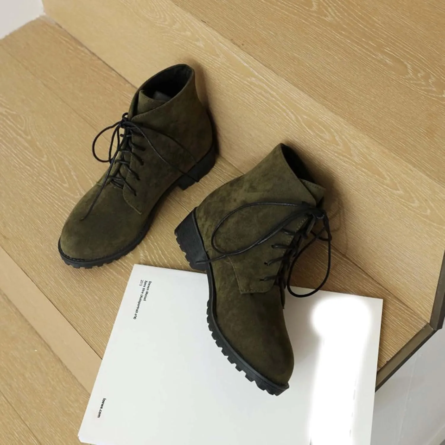 Fall Boots Women Ankle Comfortable Booties for Women Lace Up Ankle Boots Mens Casual Boot Casual Round Head Slip on Pointed Toe Leather Casual