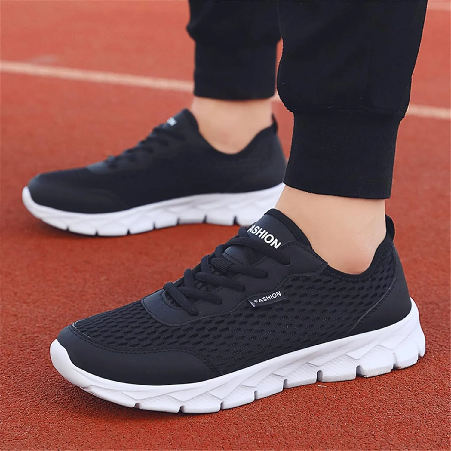 Fashion Sneaker Lace-Up Fashion Summer Men Mesh Breathable Comfortable Lightweight Flat Soft Lace Up Casual