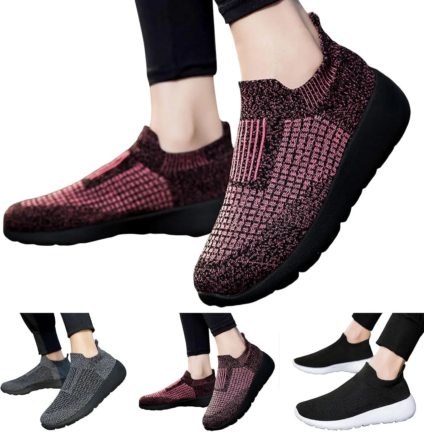 Fashion Sneaker Lace-Up Men Sports Shoes Fashion Summer New Pattern Mesh Breathable and Comfortable Thick Sole Couple