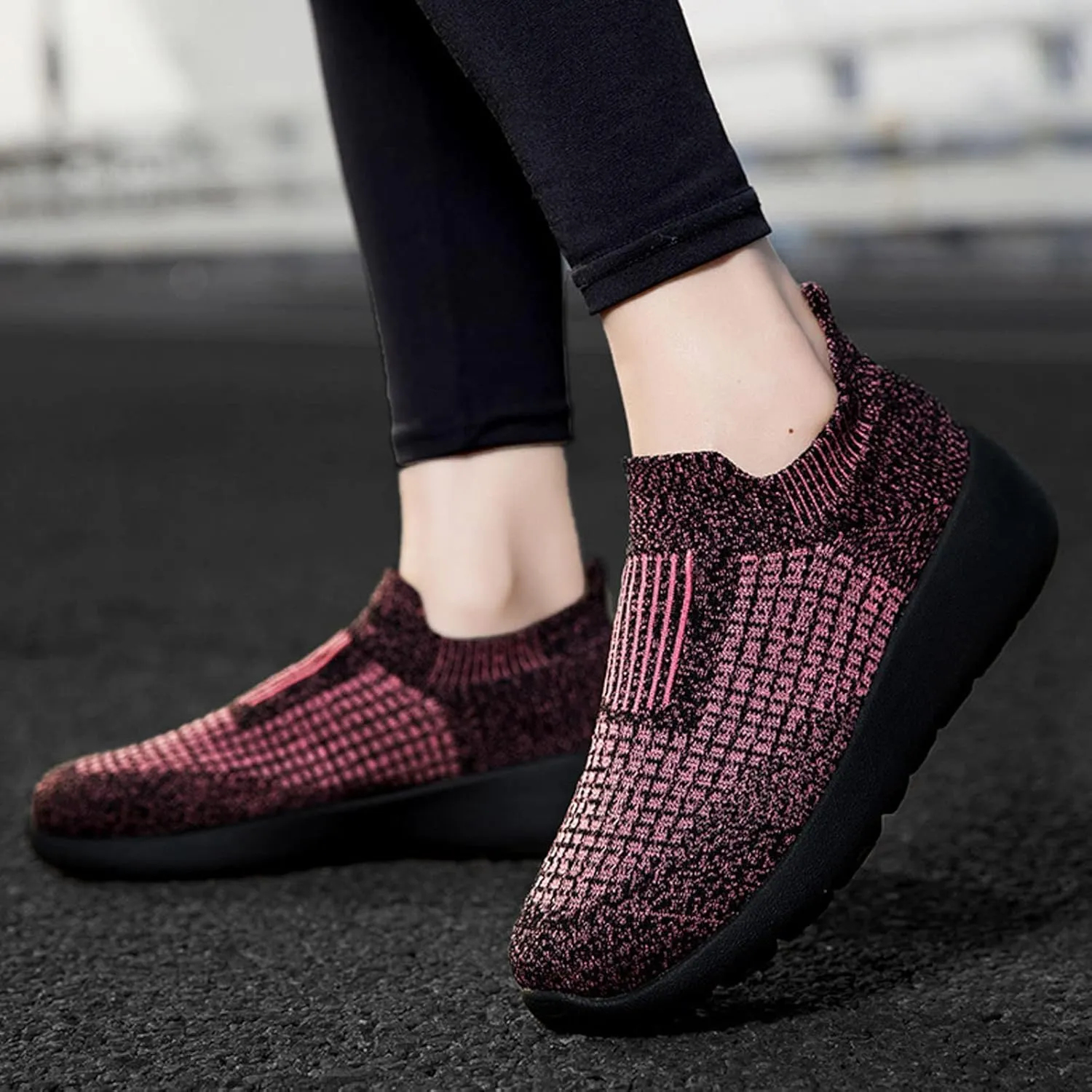 Fashion Sneaker Lace-Up Men Sports Shoes Fashion Summer New Pattern Mesh Breathable and Comfortable Thick Sole Couple